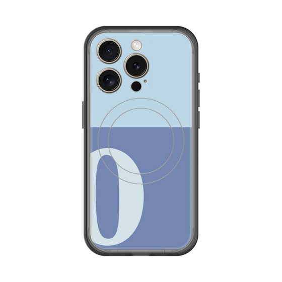 スリムプロテクションプレミアムケース with MagSafe［ オリジナル - initial two tone - O blue ］