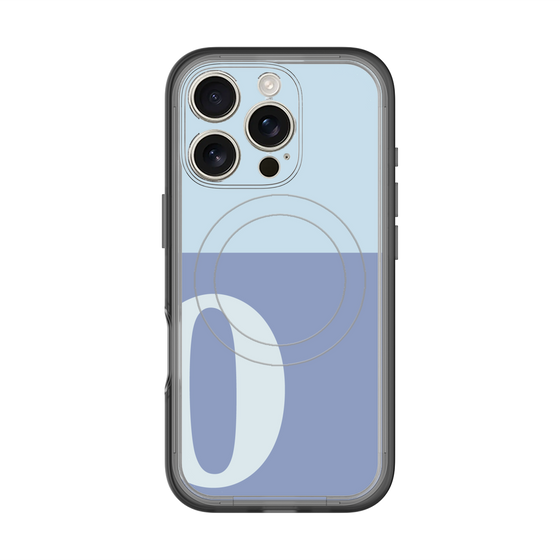 スリムプロテクションプレミアムケース with MagSafe［ オリジナル - initial two tone - O blue ］