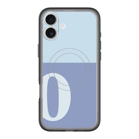 スリムプロテクションプレミアムケース with MagSafe［ オリジナル - initial two tone - O blue ］