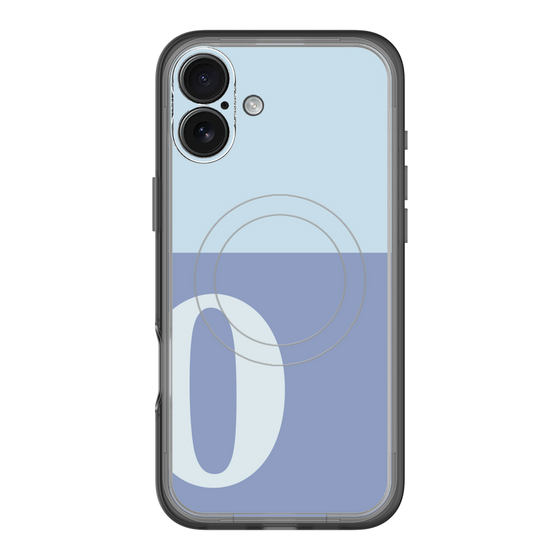 スリムプロテクションプレミアムケース with MagSafe［ オリジナル - initial two tone - O blue ］
