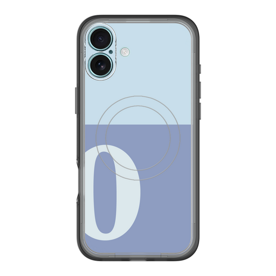 スリムプロテクションプレミアムケース with MagSafe［ オリジナル - initial two tone - O blue ］