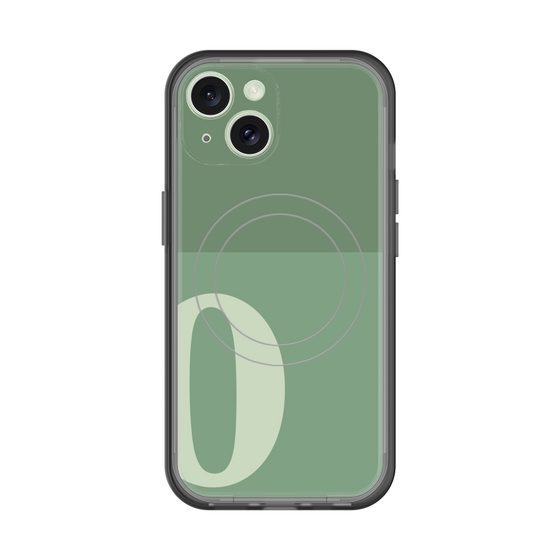 スリムプロテクションプレミアムケース with MagSafe［ オリジナル - initial two tone - O green ］