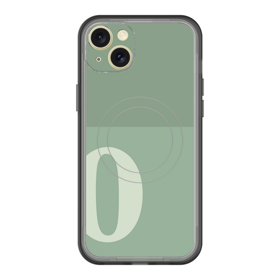 スリムプロテクションプレミアムケース with MagSafe［ オリジナル - initial two tone - O green ］