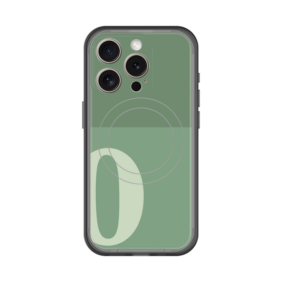 スリムプロテクションプレミアムケース with MagSafe［ オリジナル - initial two tone - O green ］