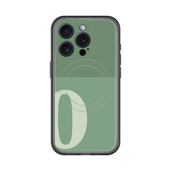 スリムプロテクションプレミアムケース with MagSafe［ オリジナル - initial two tone - O green ］