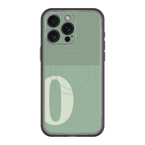 スリムプロテクションプレミアムケース with MagSafe［ オリジナル - initial two tone - O green ］
