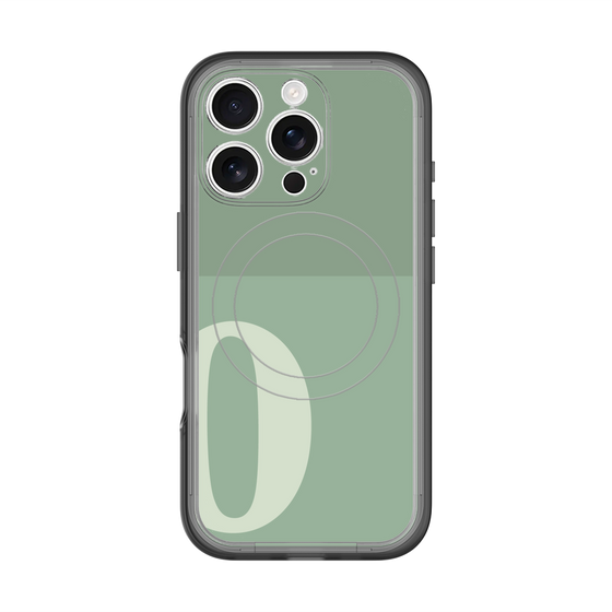 スリムプロテクションプレミアムケース with MagSafe［ オリジナル - initial two tone - O green ］