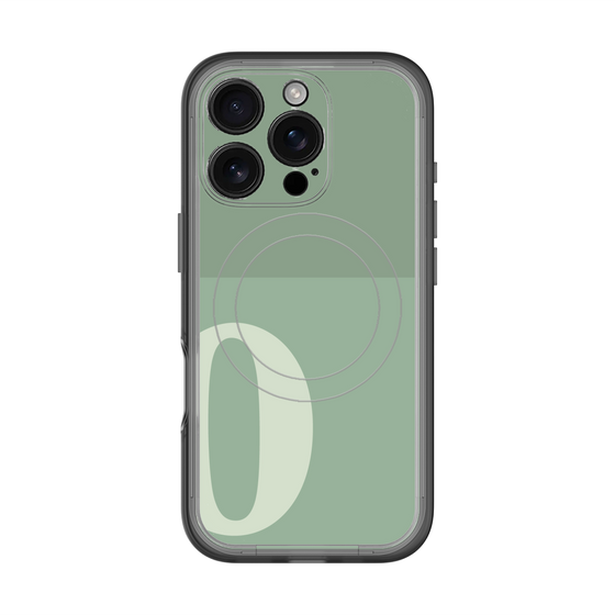 スリムプロテクションプレミアムケース with MagSafe［ オリジナル - initial two tone - O green ］