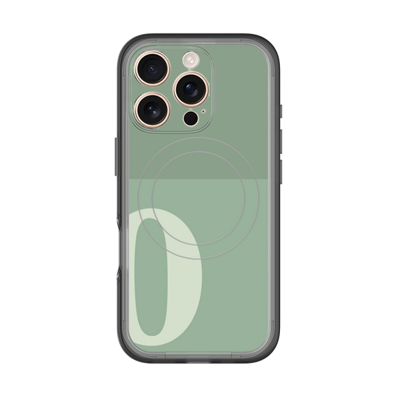 スリムプロテクションプレミアムケース with MagSafe［ オリジナル - initial two tone - O green ］