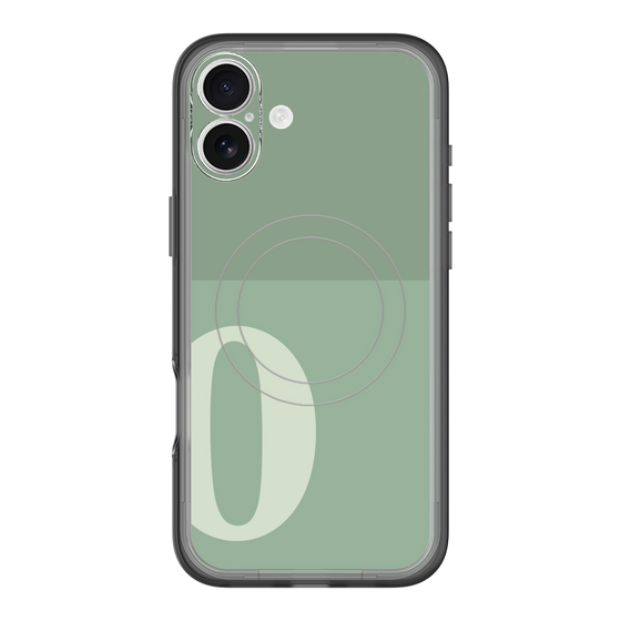 スリムプロテクションプレミアムケース with MagSafe［ オリジナル - initial two tone - O green ］