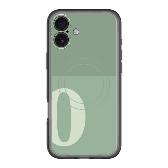 スリムプロテクションプレミアムケース with MagSafe［ オリジナル - initial two tone - O green ］