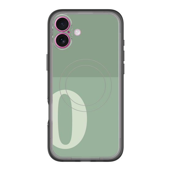 スリムプロテクションプレミアムケース with MagSafe［ オリジナル - initial two tone - O green ］