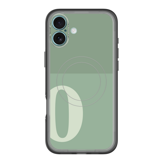 スリムプロテクションプレミアムケース with MagSafe［ オリジナル - initial two tone - O green ］