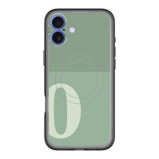 スリムプロテクションプレミアムケース with MagSafe［ オリジナル - initial two tone - O green ］