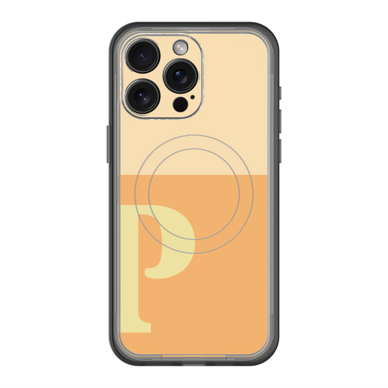 スリムプロテクションプレミアムケース with MagSafe［ オリジナル - initial two tone - P orange ］