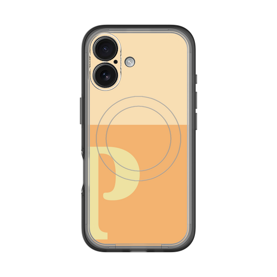 スリムプロテクションプレミアムケース with MagSafe［ オリジナル - initial two tone - P orange ］