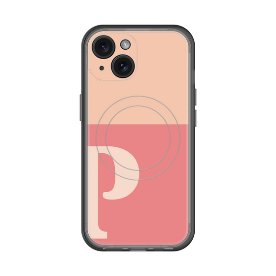 スリムプロテクションプレミアムケース with MagSafe［ オリジナル - initial two tone - P pink ］