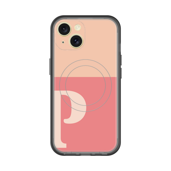 スリムプロテクションプレミアムケース with MagSafe［ オリジナル - initial two tone - P pink ］