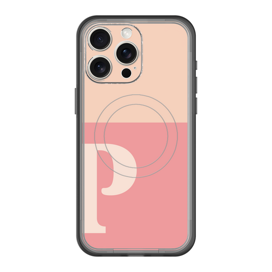 スリムプロテクションプレミアムケース with MagSafe［ オリジナル - initial two tone - P pink ］