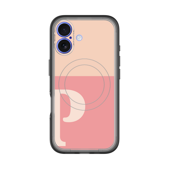 スリムプロテクションプレミアムケース with MagSafe［ オリジナル - initial two tone - P pink ］