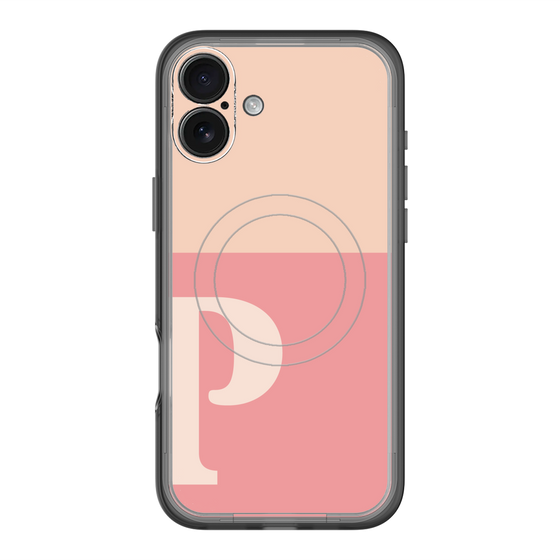 スリムプロテクションプレミアムケース with MagSafe［ オリジナル - initial two tone - P pink ］
