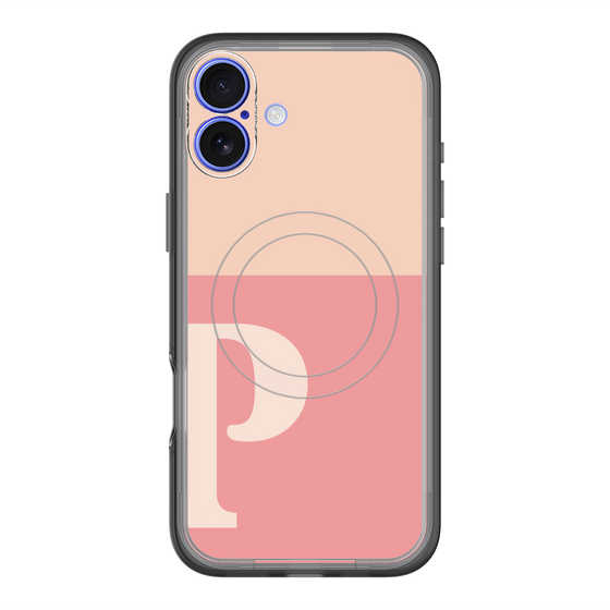 スリムプロテクションプレミアムケース with MagSafe［ オリジナル - initial two tone - P pink ］