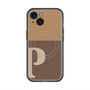 スリムプロテクションプレミアムケース with MagSafe［ オリジナル - initial two tone - P brown ］