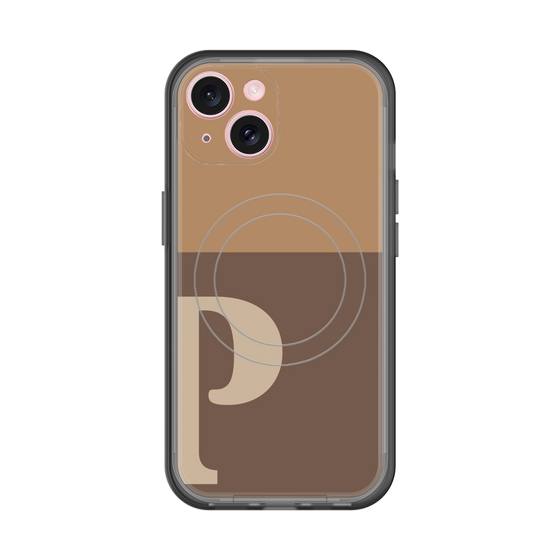 スリムプロテクションプレミアムケース with MagSafe［ オリジナル - initial two tone - P brown ］