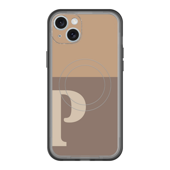 スリムプロテクションプレミアムケース with MagSafe［ オリジナル - initial two tone - P brown ］