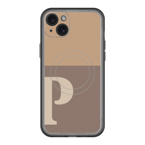 スリムプロテクションプレミアムケース with MagSafe［ オリジナル - initial two tone - P brown ］