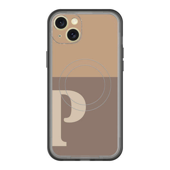 スリムプロテクションプレミアムケース with MagSafe［ オリジナル - initial two tone - P brown ］