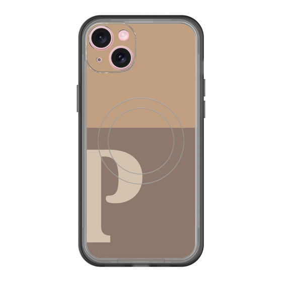 スリムプロテクションプレミアムケース with MagSafe［ オリジナル - initial two tone - P brown ］