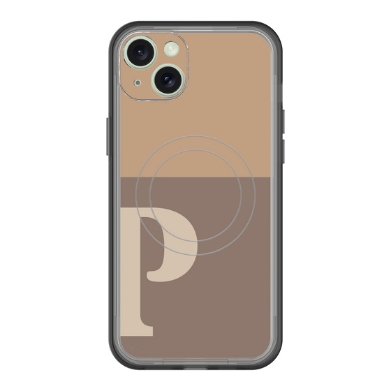スリムプロテクションプレミアムケース with MagSafe［ オリジナル - initial two tone - P brown ］