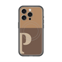 スリムプロテクションプレミアムケース with MagSafe［ オリジナル - initial two tone - P brown ］