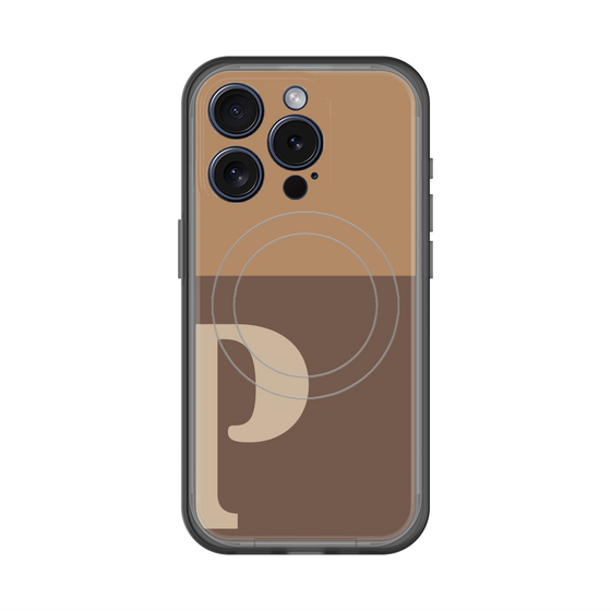 スリムプロテクションプレミアムケース with MagSafe［ オリジナル - initial two tone - P brown ］