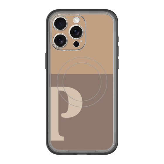 スリムプロテクションプレミアムケース with MagSafe［ オリジナル - initial two tone - P brown ］
