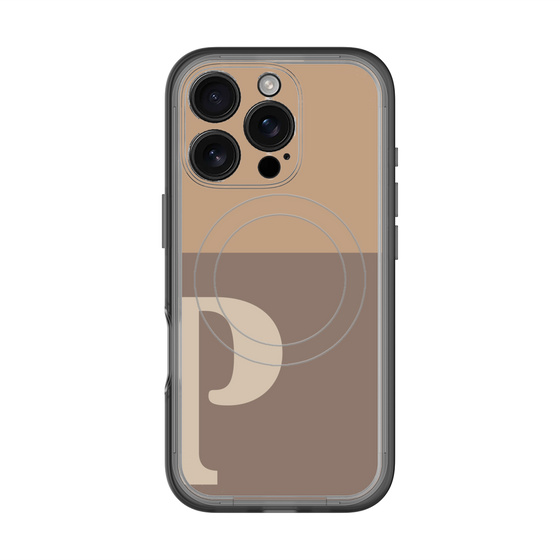 スリムプロテクションプレミアムケース with MagSafe［ オリジナル - initial two tone - P brown ］