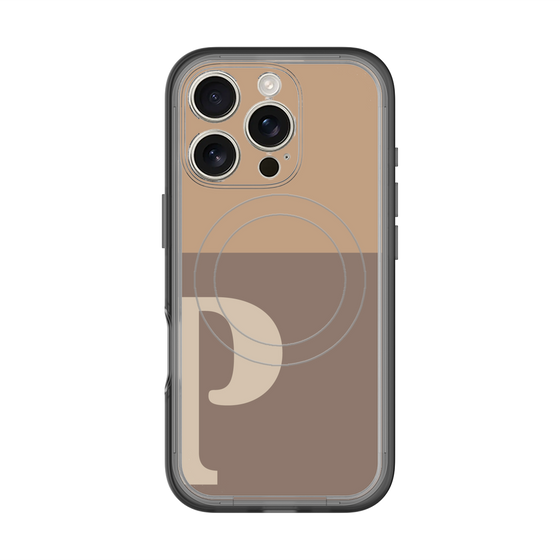 スリムプロテクションプレミアムケース with MagSafe［ オリジナル - initial two tone - P brown ］