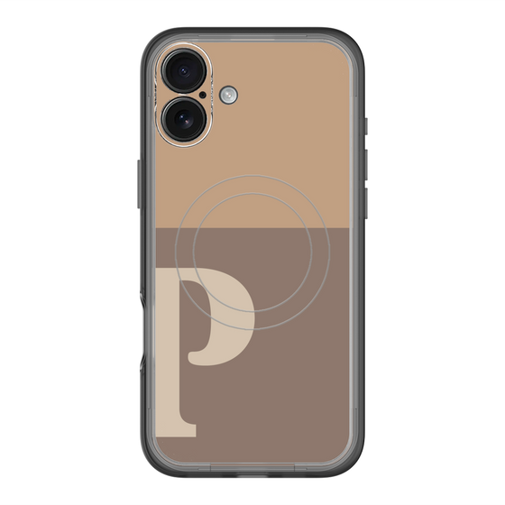 スリムプロテクションプレミアムケース with MagSafe［ オリジナル - initial two tone - P brown ］