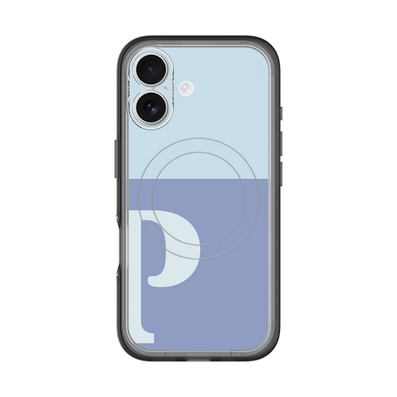 スリムプロテクションプレミアムケース with MagSafe［ オリジナル - initial two tone - P blue ］