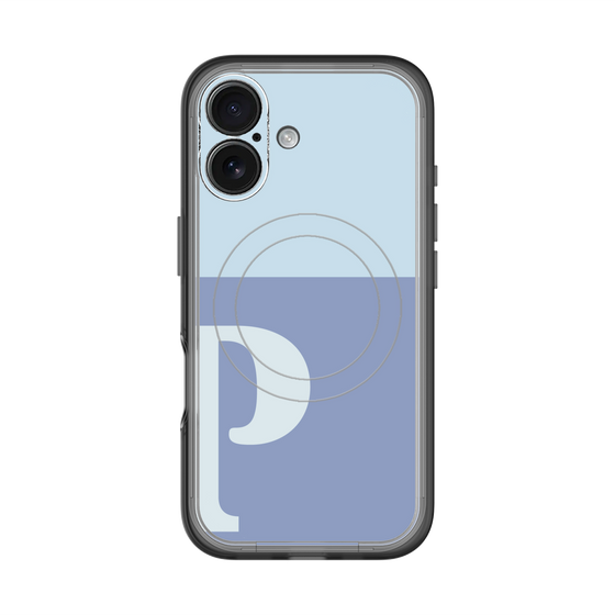スリムプロテクションプレミアムケース with MagSafe［ オリジナル - initial two tone - P blue ］