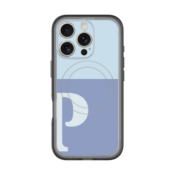 スリムプロテクションプレミアムケース with MagSafe［ オリジナル - initial two tone - P blue ］