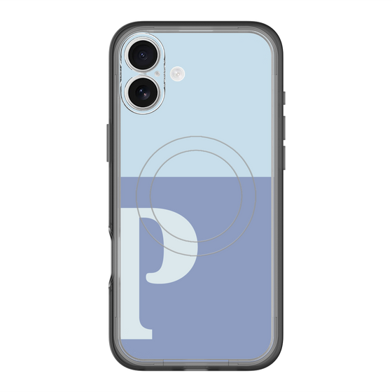 スリムプロテクションプレミアムケース with MagSafe［ オリジナル - initial two tone - P blue ］