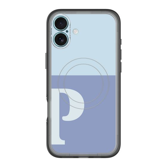 スリムプロテクションプレミアムケース with MagSafe［ オリジナル - initial two tone - P blue ］