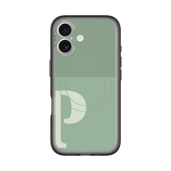 スリムプロテクションプレミアムケース with MagSafe［ オリジナル - initial two tone - P green ］