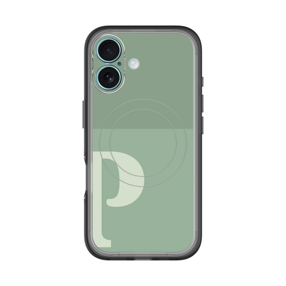 スリムプロテクションプレミアムケース with MagSafe［ オリジナル - initial two tone - P green ］