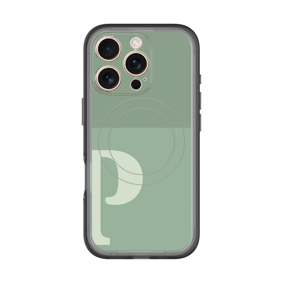 スリムプロテクションプレミアムケース with MagSafe［ オリジナル - initial two tone - P green ］