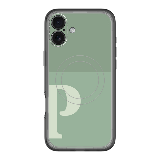 スリムプロテクションプレミアムケース with MagSafe［ オリジナル - initial two tone - P green ］
