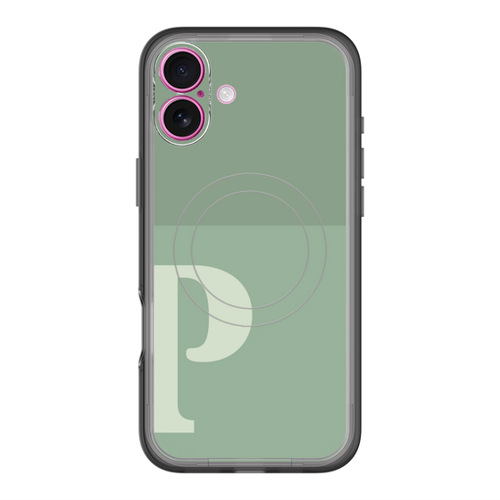 スリムプロテクションプレミアムケース with MagSafe［ オリジナル - initial two tone - P green ］