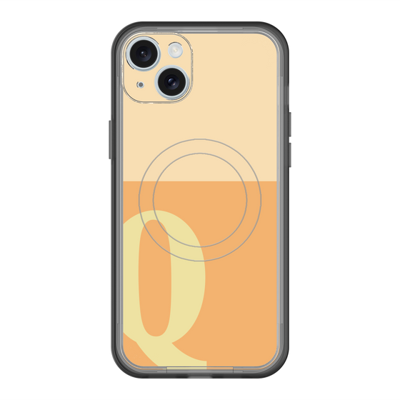 スリムプロテクションプレミアムケース with MagSafe［ オリジナル - initial two tone - Q orange ］